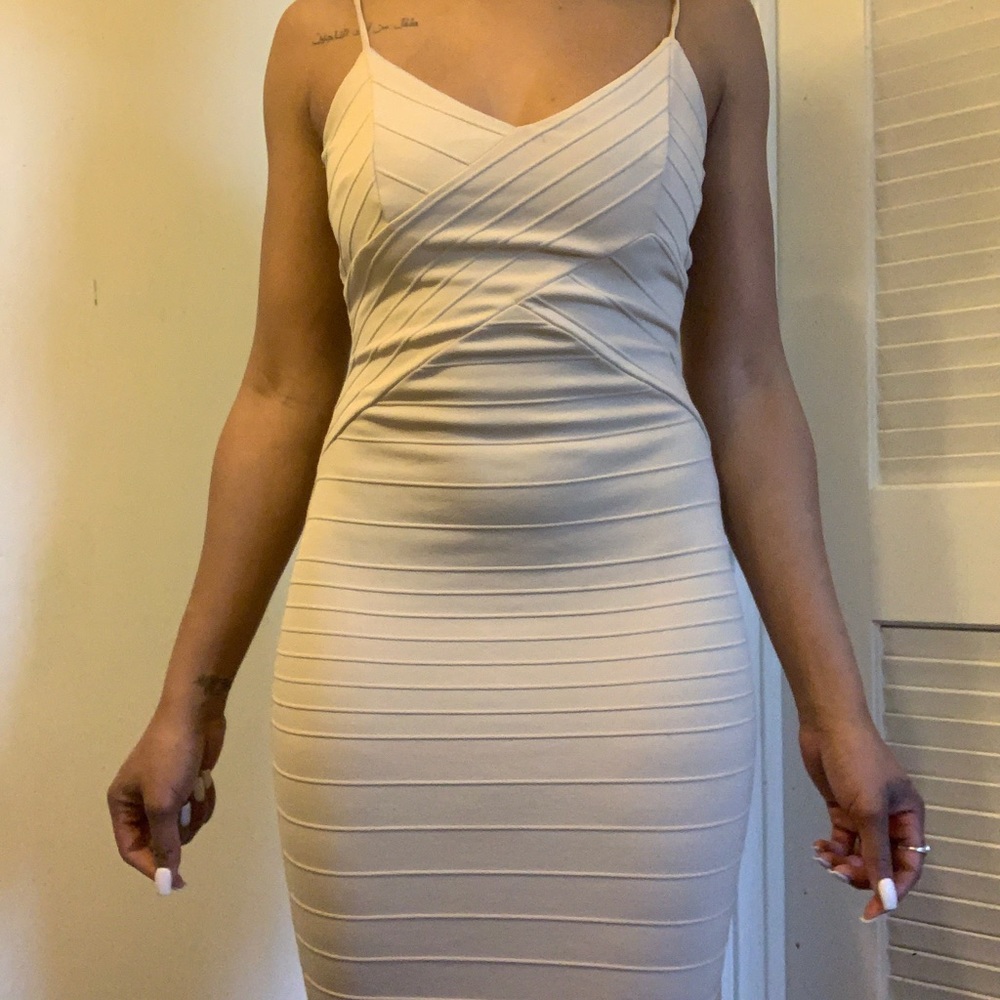 Tan Fitted Dress